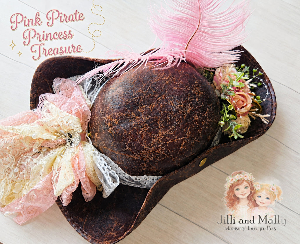 Pink Pirate Princess Treasure  Hat m2m Mararte *Made to Order with 6 week turnaround time*