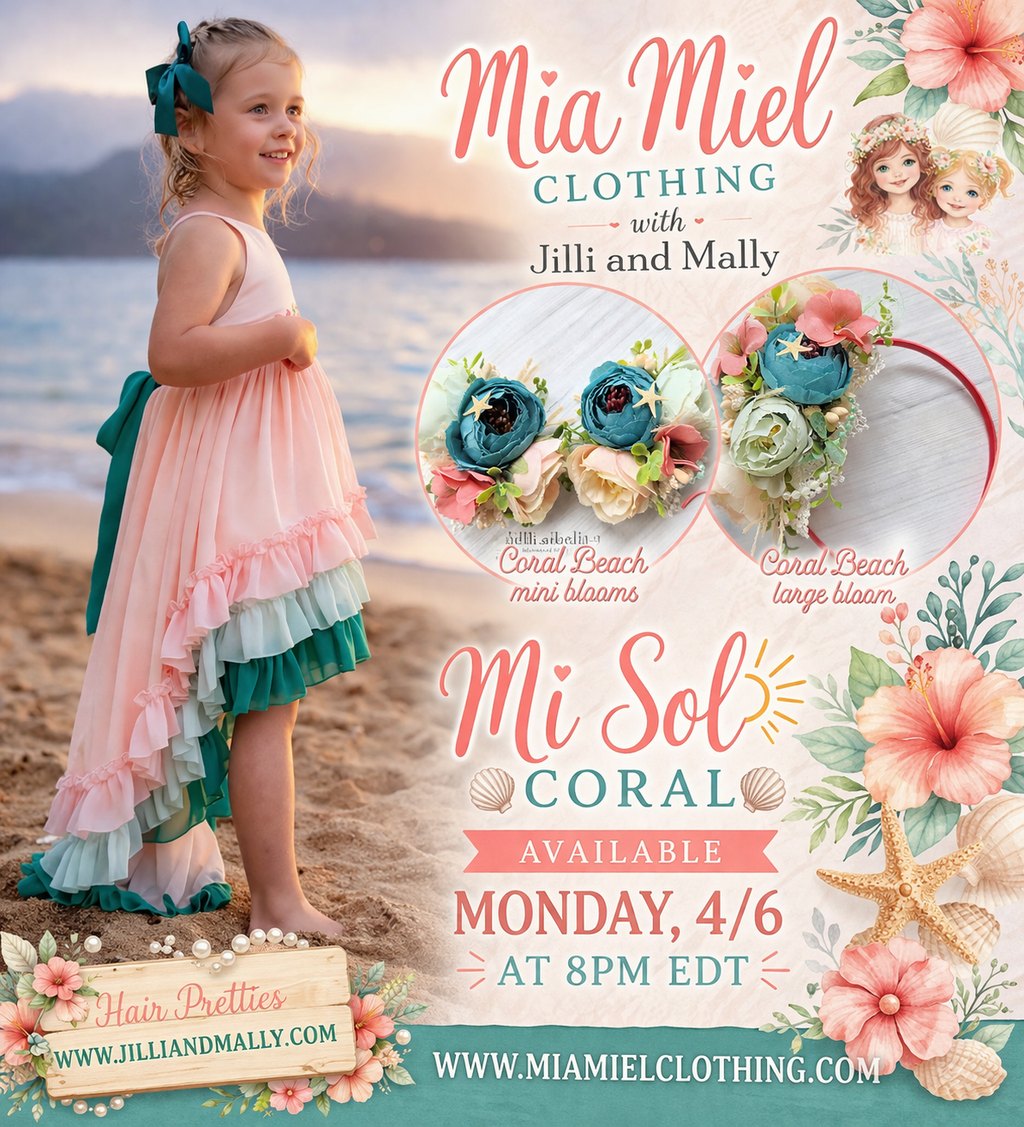 Coral Beach Mini Blooms~Single OR Piggies m2m Mia Miel Clothing *Pre-order 4 wk turnaround*