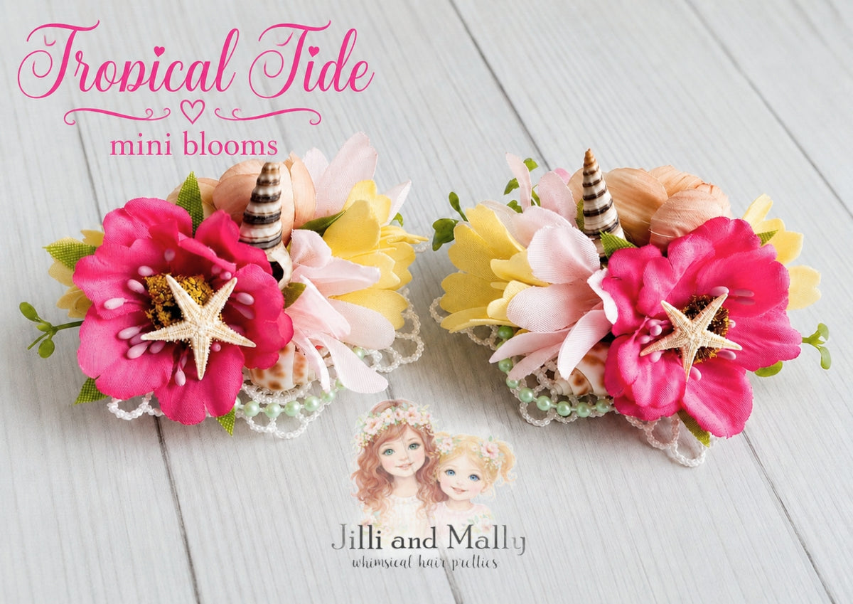 **CUSTOM** Floral Piggies {set of 2 mini blooms} *Made to order with 4-6 week turnaround time*