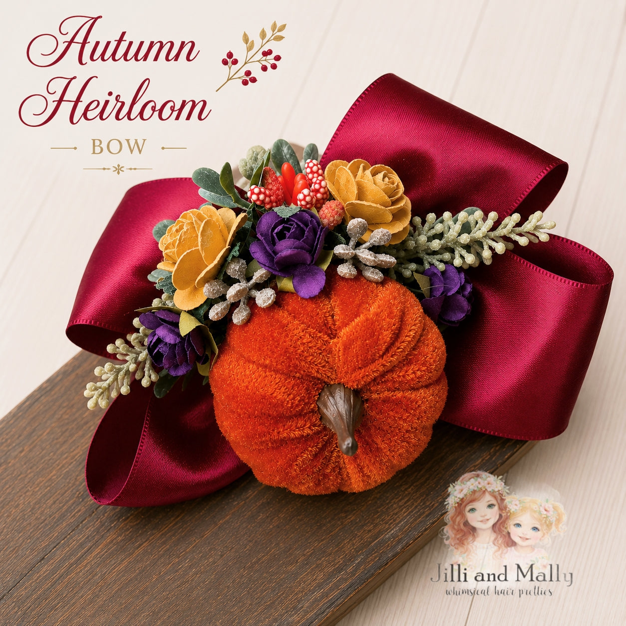 Autumn Heirloom Bow m2m Hummingbirds & Flowers *Pre-Order TAT 4 weeks*