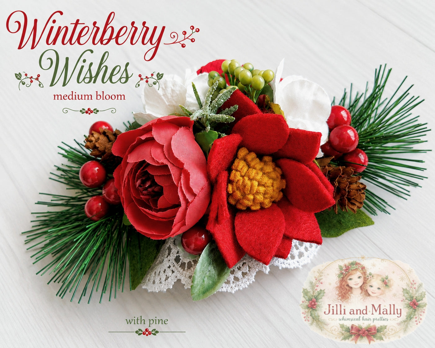 Winterberry Wishes medium Bloom *made to order 4 wk turnaround*