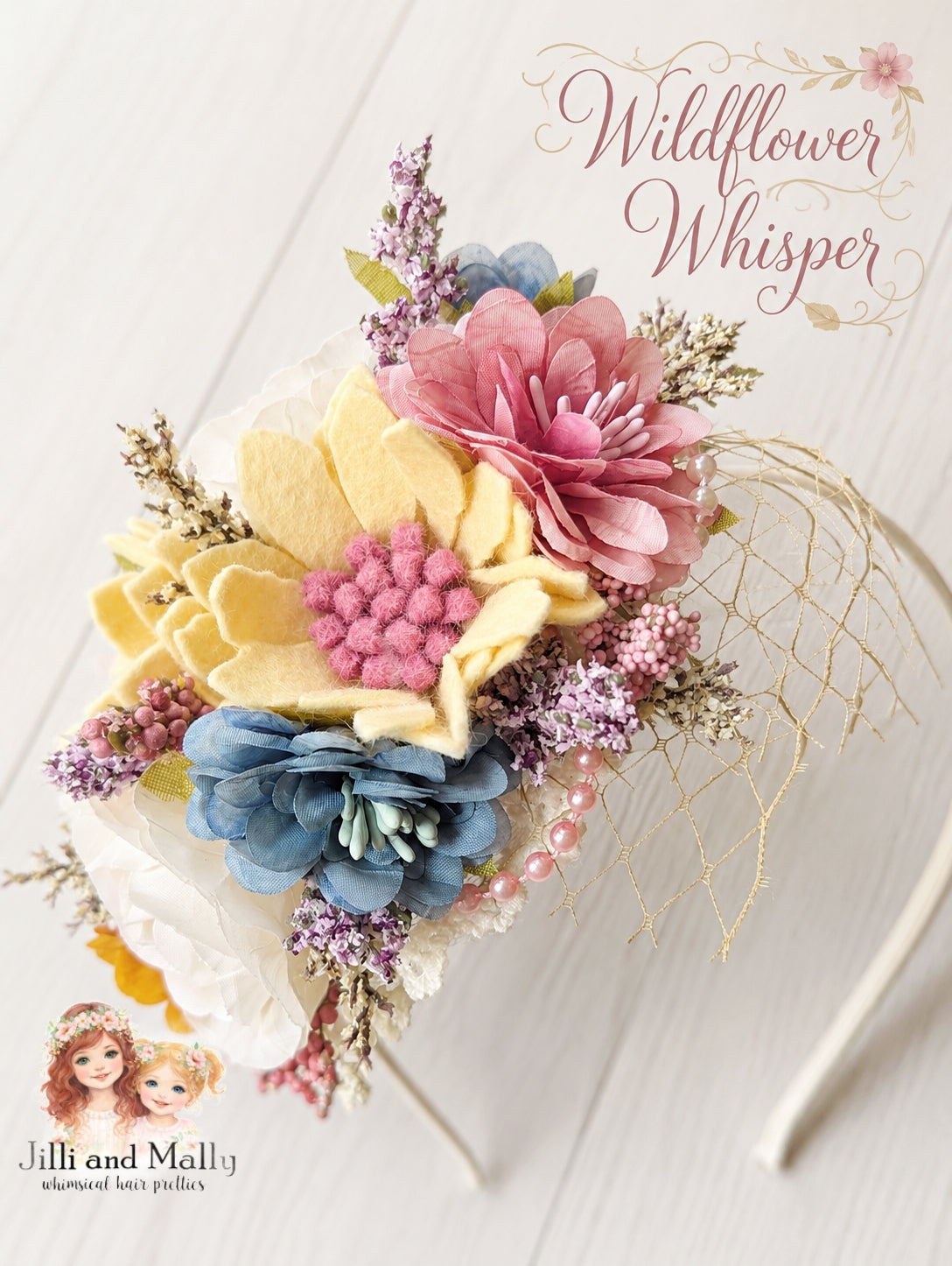 Wildflower Whisper Wool Felt & Silk Floral Bloom m2m AIB *MTO 4 wk turnaround*