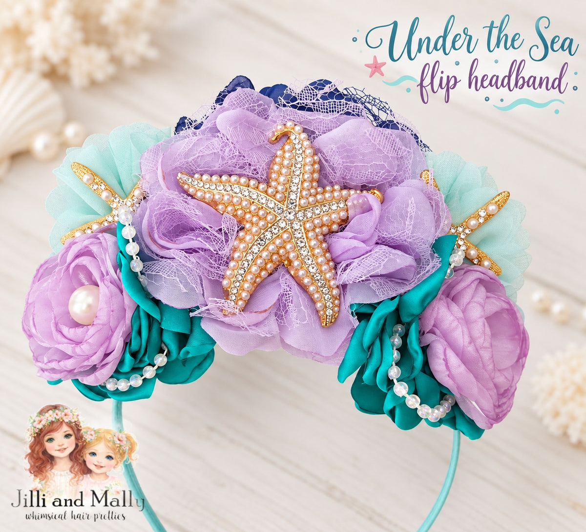 Under the Sea Flip Headband m2m Stella Maris *MTO 6 wk turnaround time*