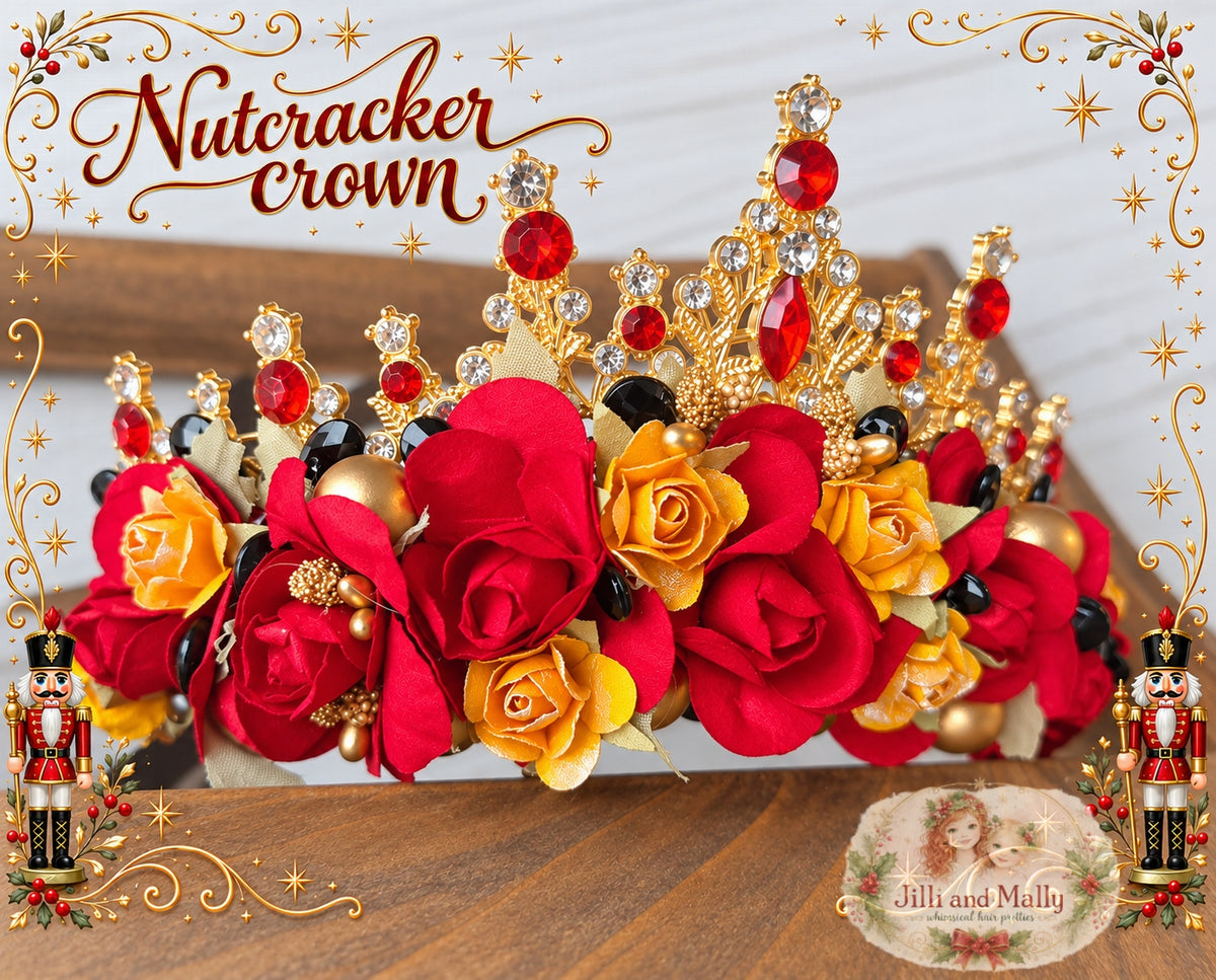 Nutcracker Floral Crown m2m Bitty Bambalina *Handmade to Order-4 wk turnaround*