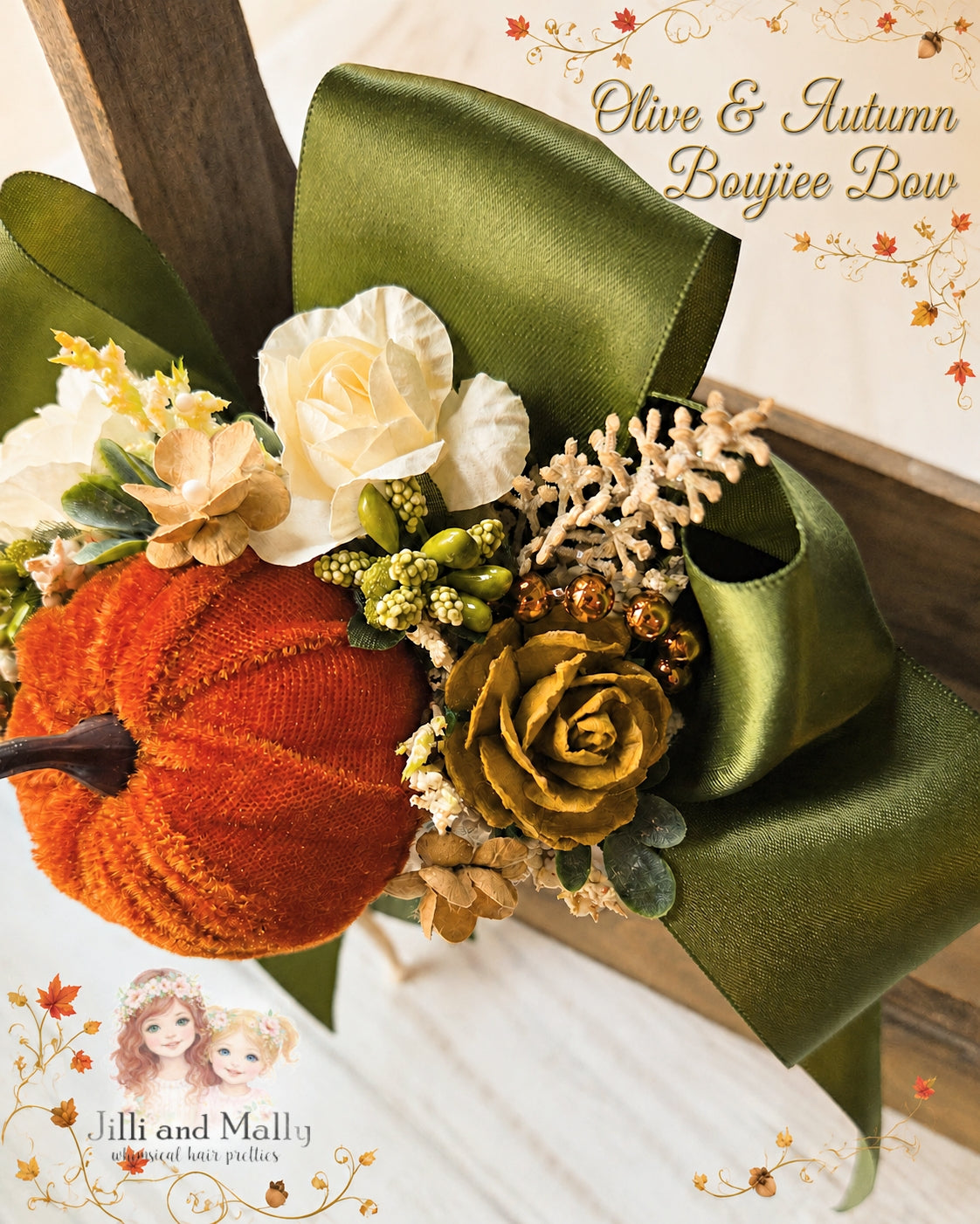 Olive and Autumn Boujiee Bow *Made to Order TAT 4 weeks*