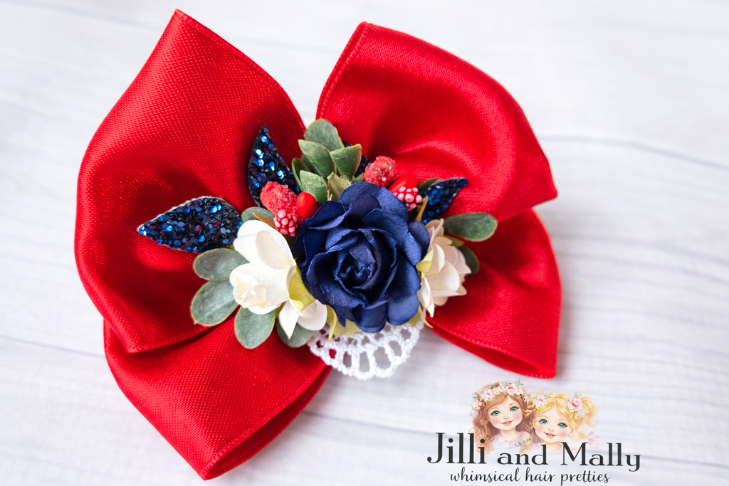 Liberty Rose SINGLE Bow m2m Hummingbirds&Flowers