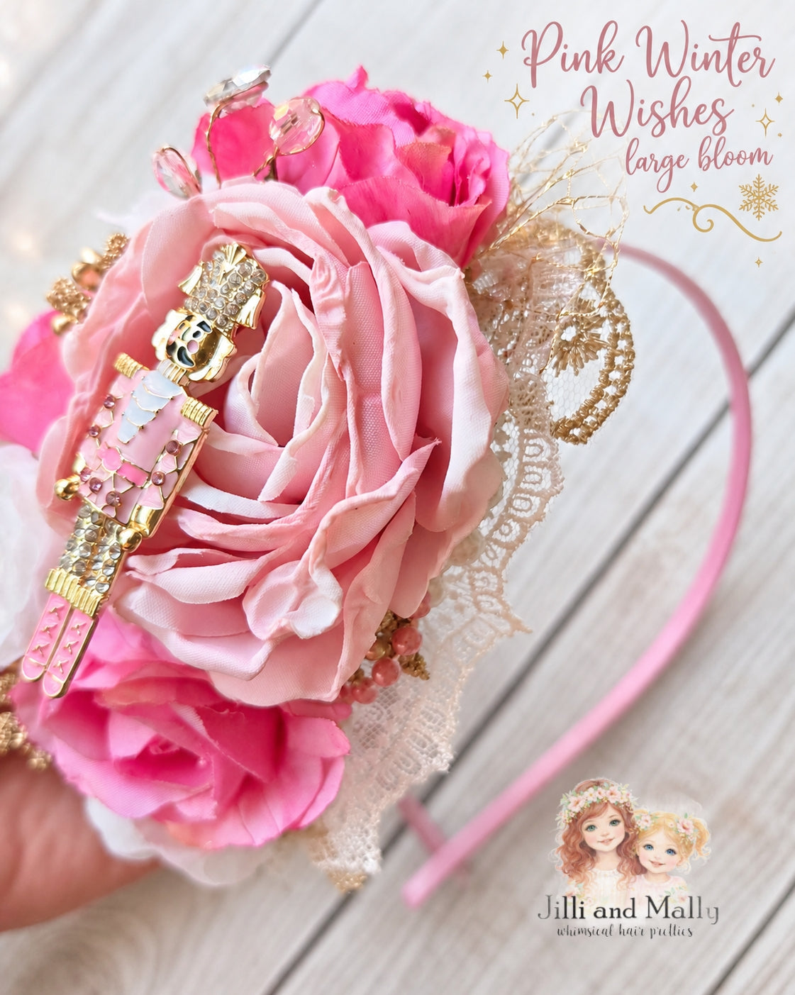 Pink Winter Wishes Large Bloom m2m AIB *made to order 4 wk turnaround*