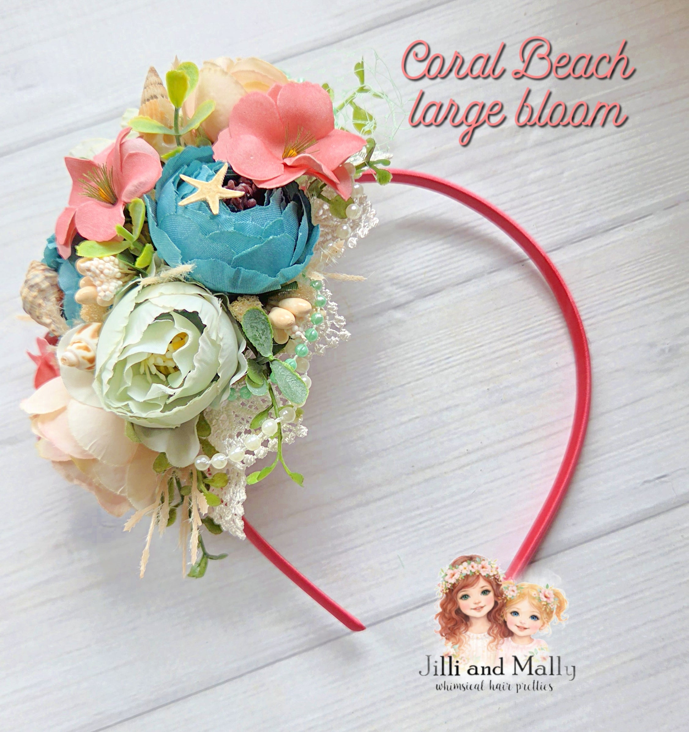Coral Beach Large Floral Bloom m2m Mia Miel *pre-order 4 wk turnaround*