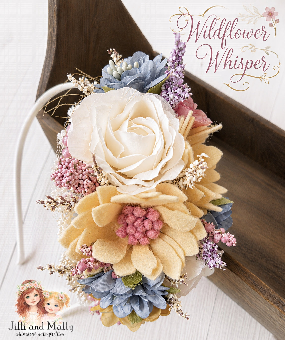 Wildflower Whisper Wool Felt & Silk Floral Bloom m2m AIB *MTO 4 wk turnaround*