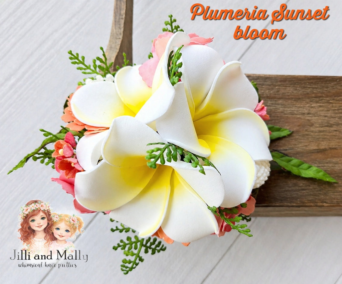 Plumeria Sunset Medium Floral Bloom *pre-order 4 wk turnaround*