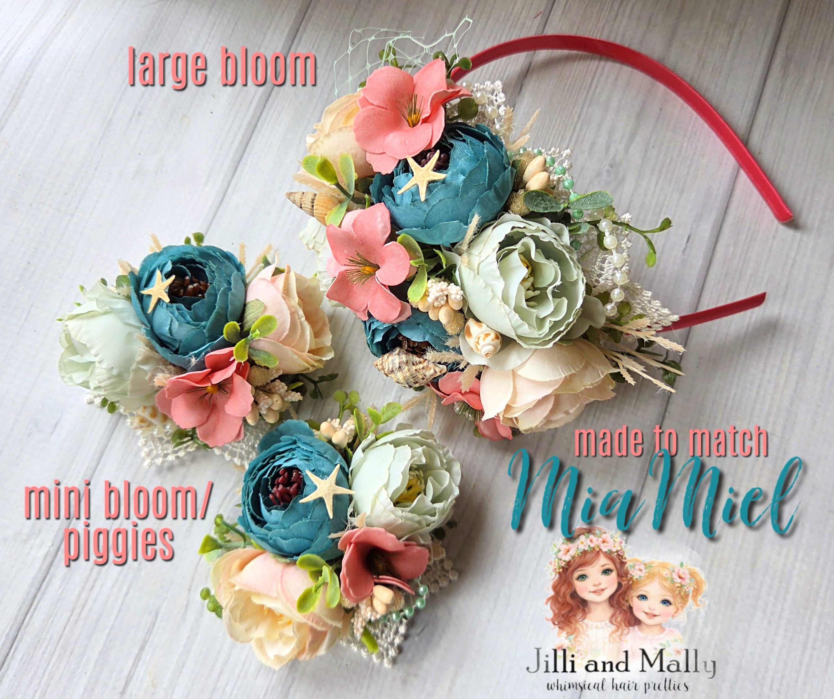 Coral Beach Mini Blooms~Single OR Piggies m2m Mia Miel Clothing *Pre-order 4 wk turnaround*