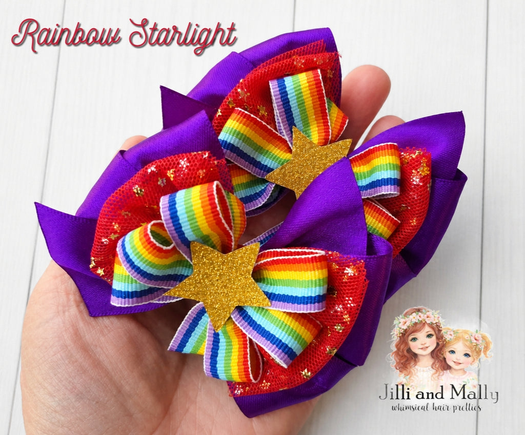 Rainbow Starlight Single OR Piggy Bows *Pre-order 4 wk turnaround* m2m Forever Remi