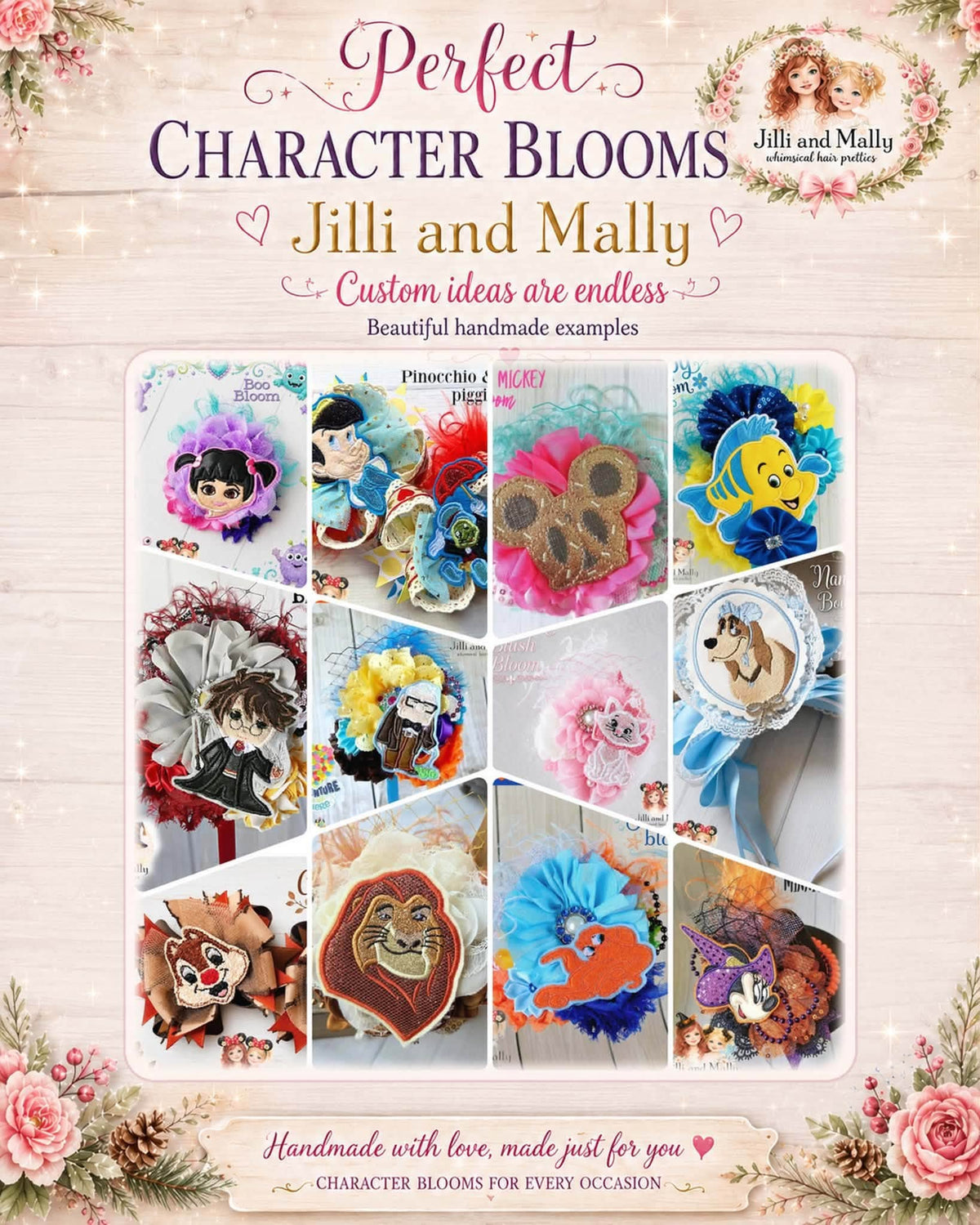 **CUSTOM** Character Inspired Floral Medium Bloom *Made to order with 4-6 week turnaround time*