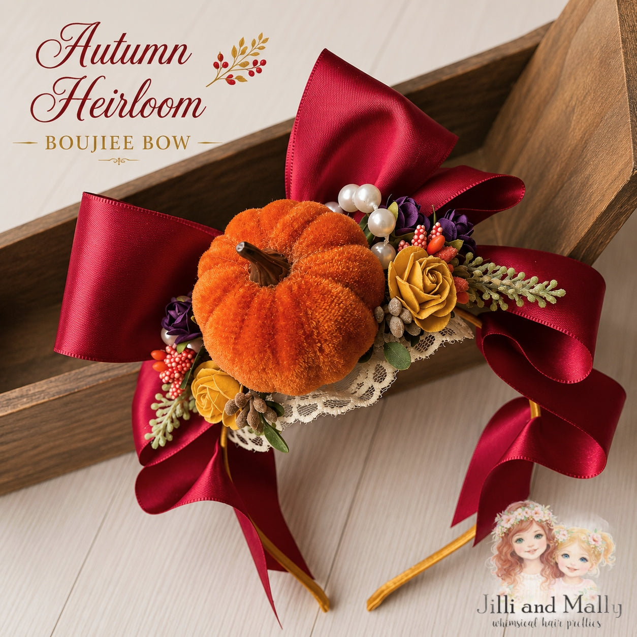 Autumn Heirloom Boujiee Bow m2m Hummingbirds & Flowers *Pre-Order TAT 4 weeks*