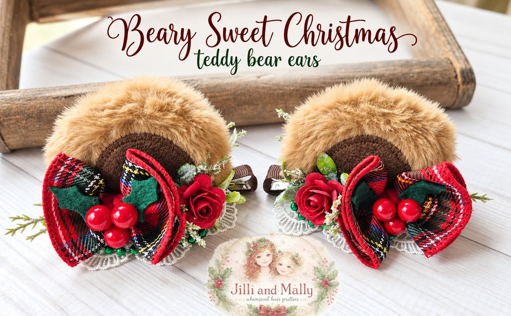 Beary Sweet Christmas Teddy Bear Ears RTS