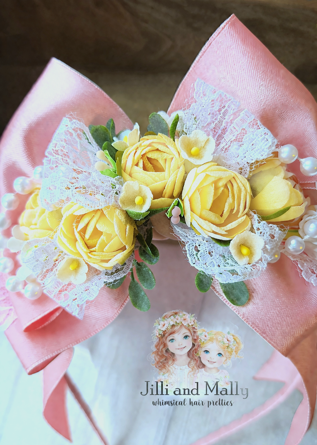 Pink Lemonade Floral Bow *Pre-Order TAT 4 weeks*