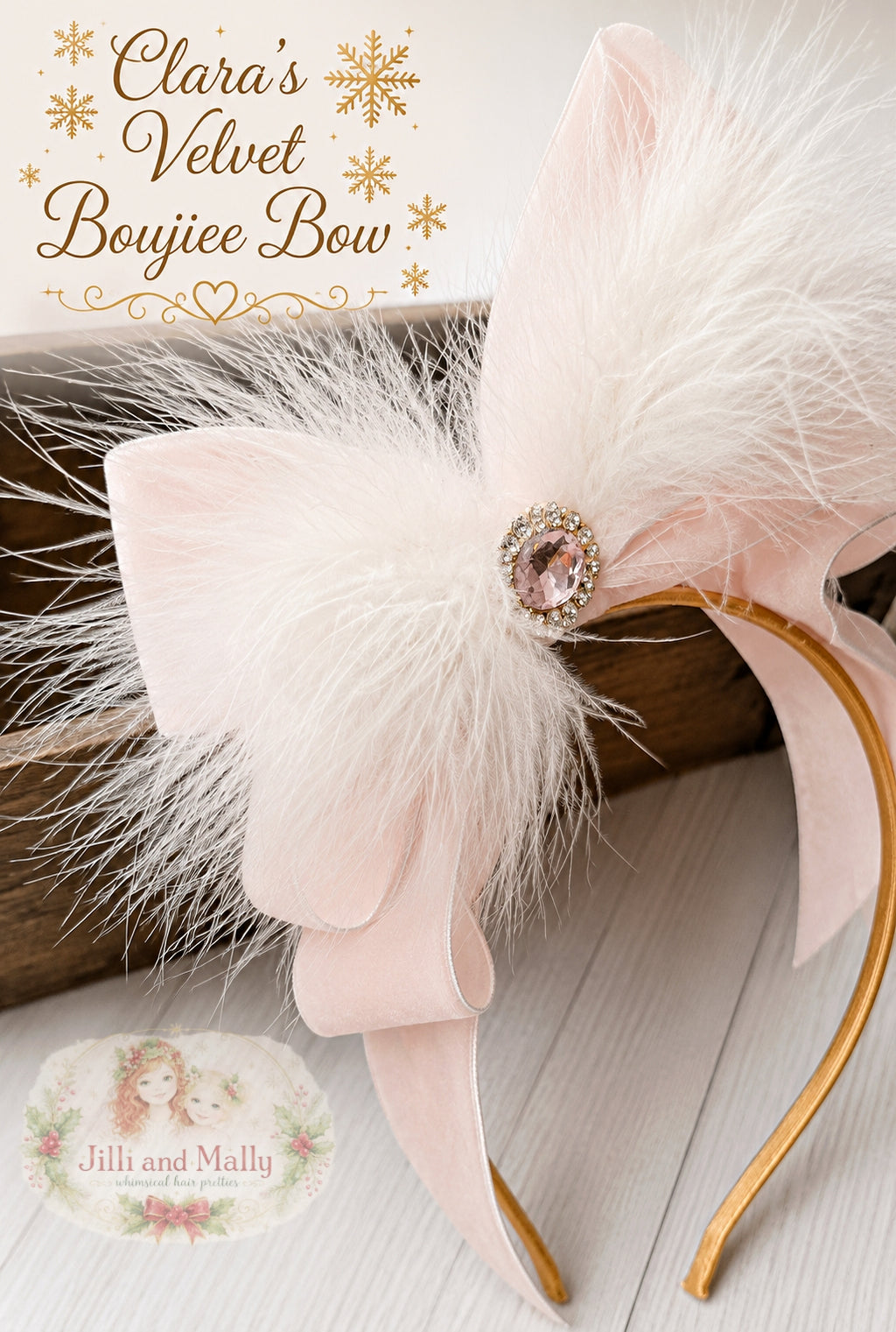 Clara's Velvet Boujiee Bow m2m Hummingbirds & Flowers *Made to Order TAT 4 weeks*