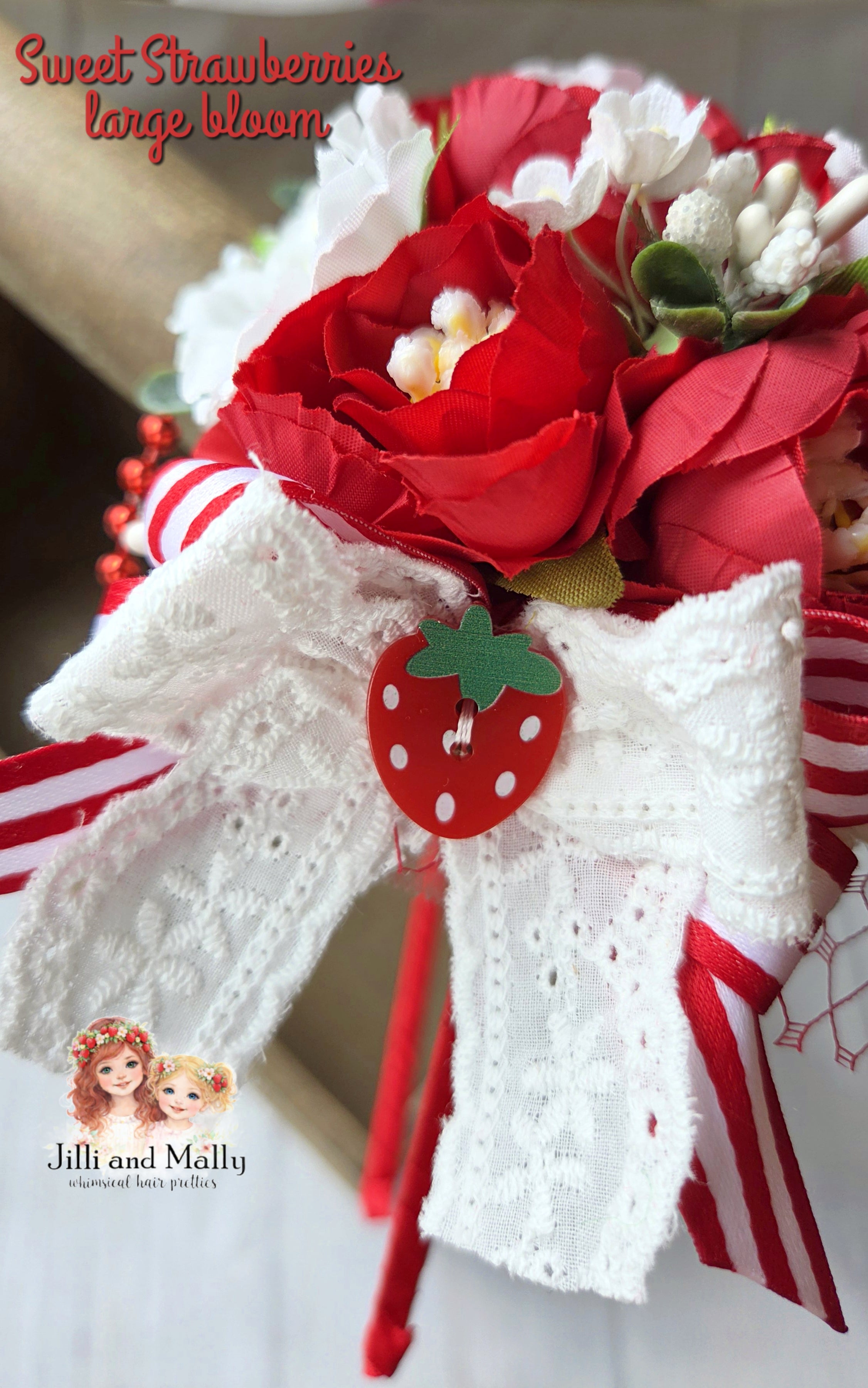 Sweet Strawberries Large Floral Bloom m2m Two Roosters Clothing Co *pre-order 4 wk turnaround*