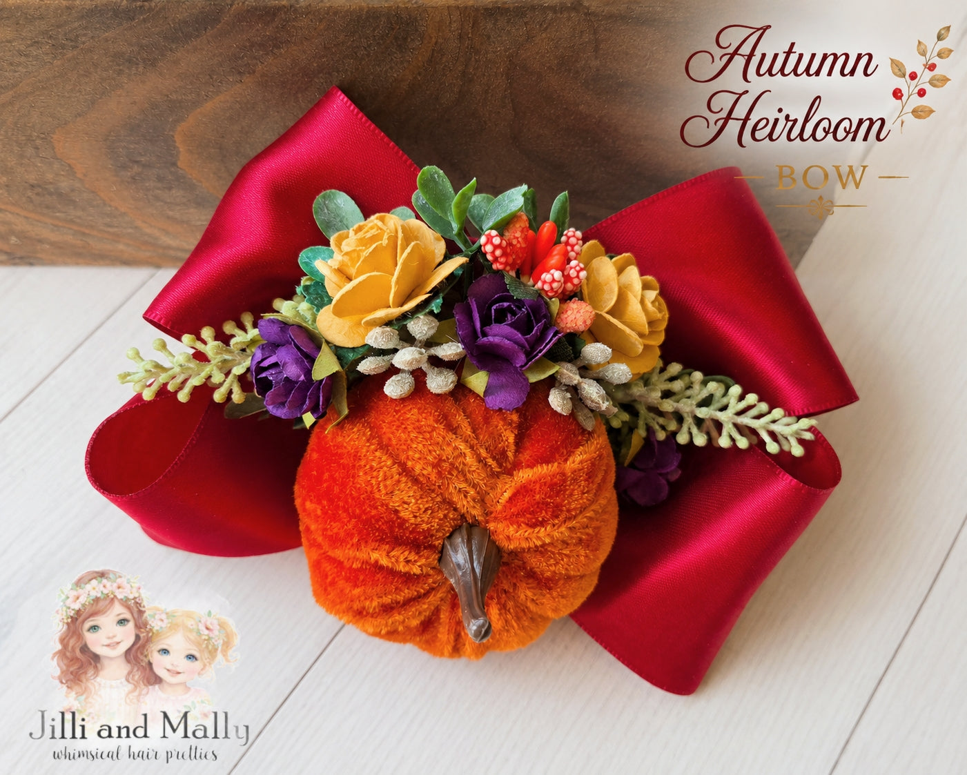Autumn Heirloom Bow m2m Hummingbirds & Flowers *Pre-Order TAT 4 weeks*