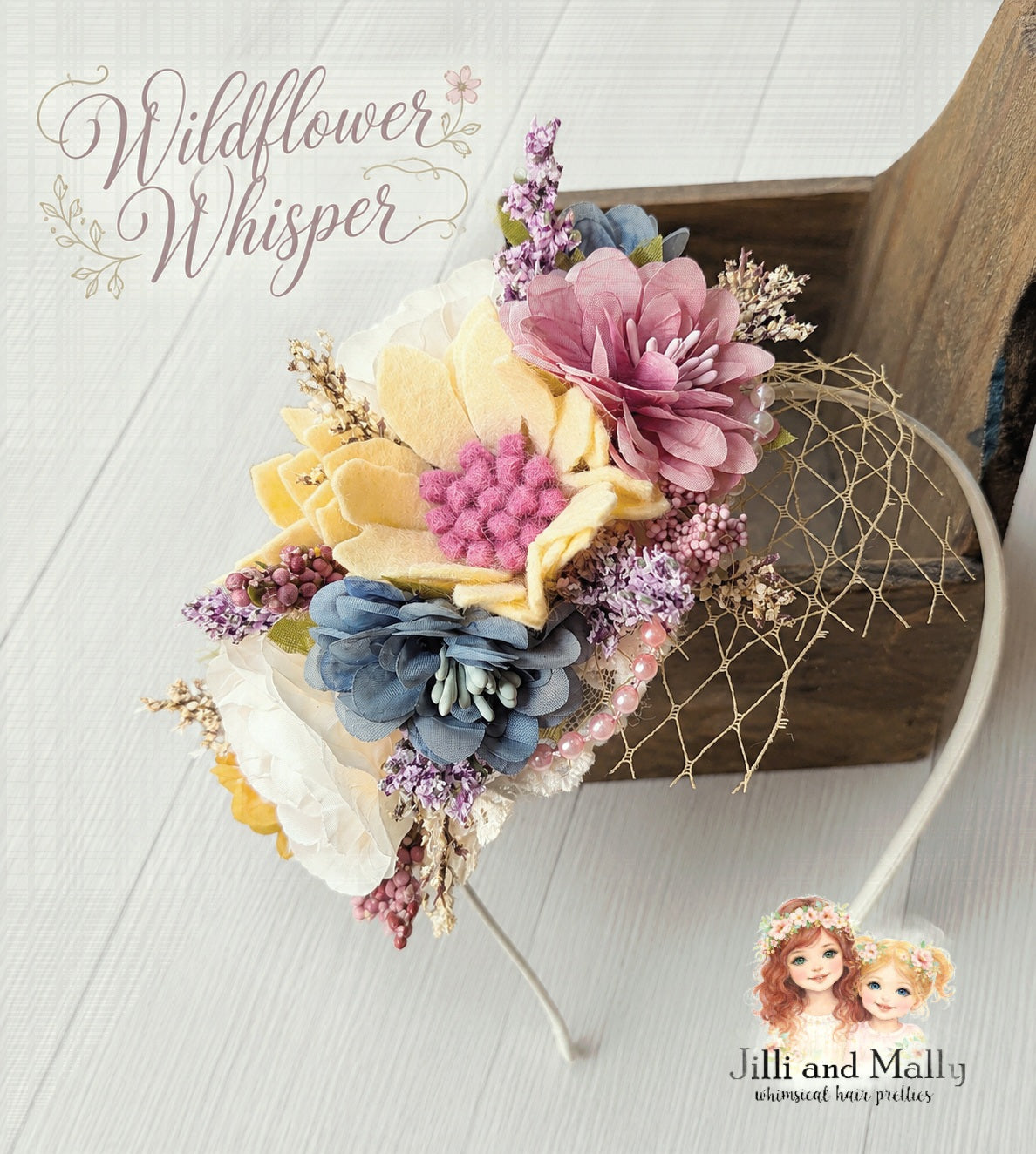 Wildflower Whisper Wool Felt & Silk Floral Bloom m2m AIB *MTO 4 wk turnaround*