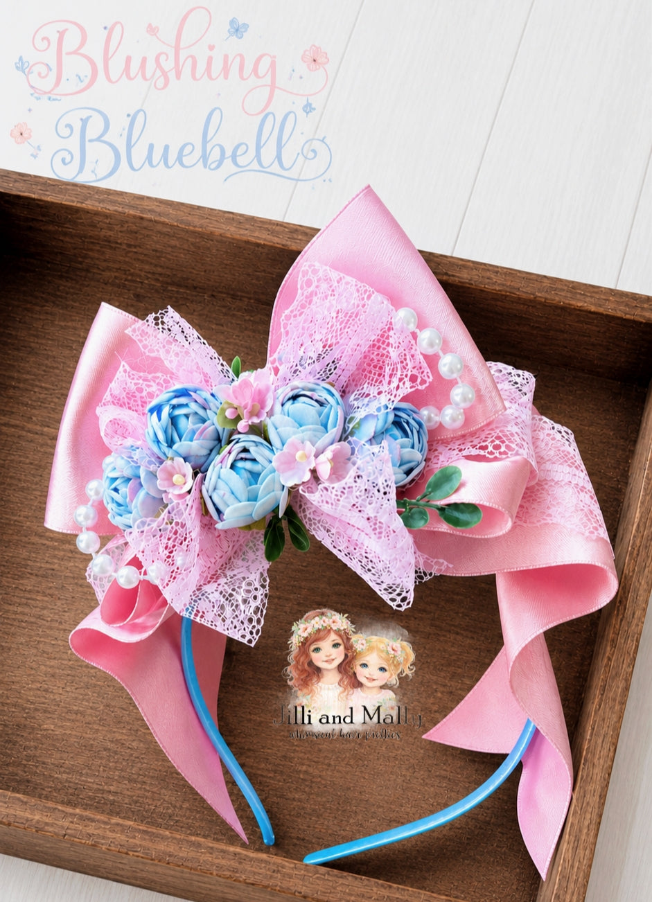 Blushing Bluebell Floral Boujiee Bow *Pre-Order TAT 4 weeks*