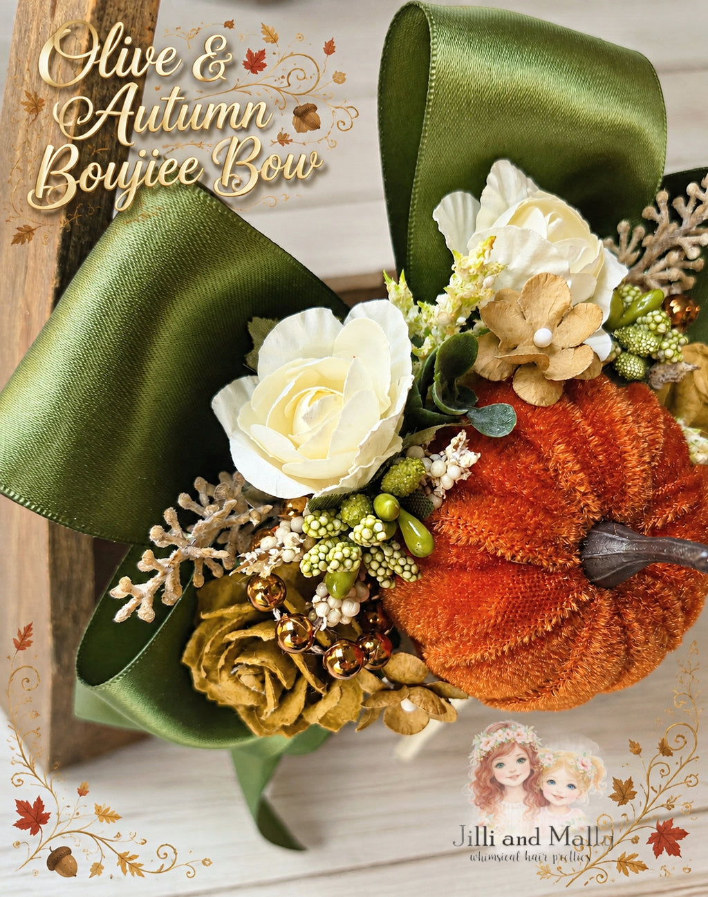 Olive and Autumn Boujiee Bow *Made to Order TAT 4 weeks*
