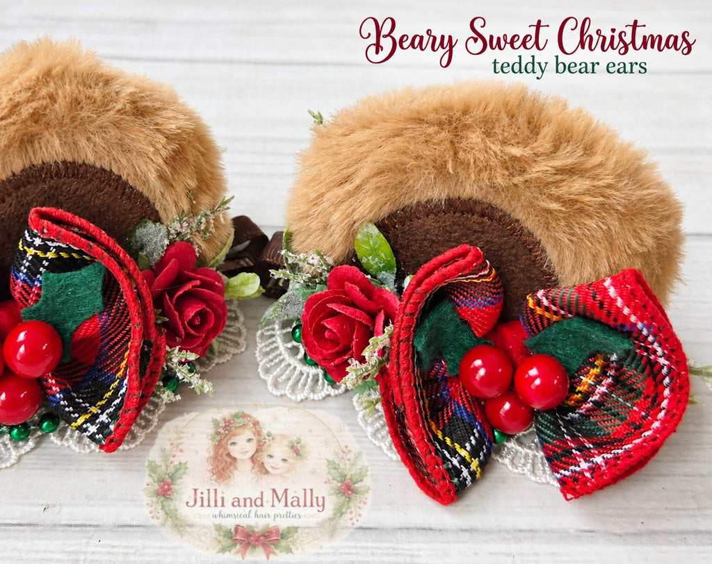 Beary Sweet Christmas Teddy Bear Ears RTS
