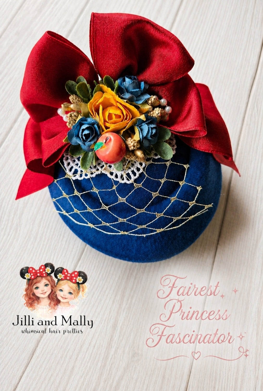 Fairest Princess Floral Fascinator m2m Hummingbirds&Flowers *Pre-order 4 wk turnaround time*