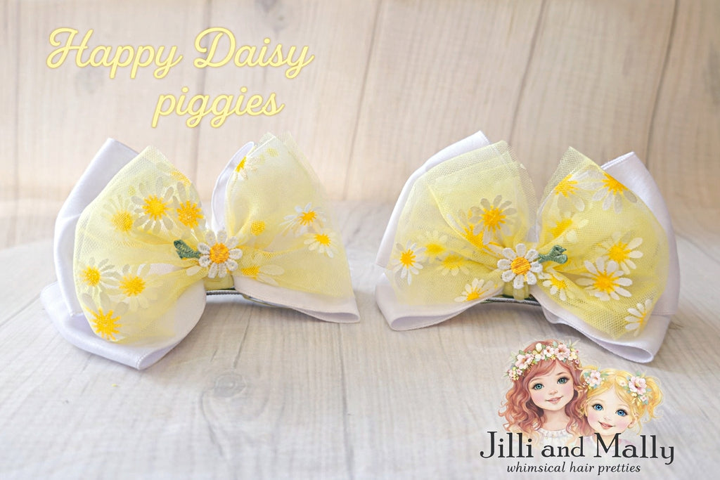 Happy Daisy Pigtail Bows