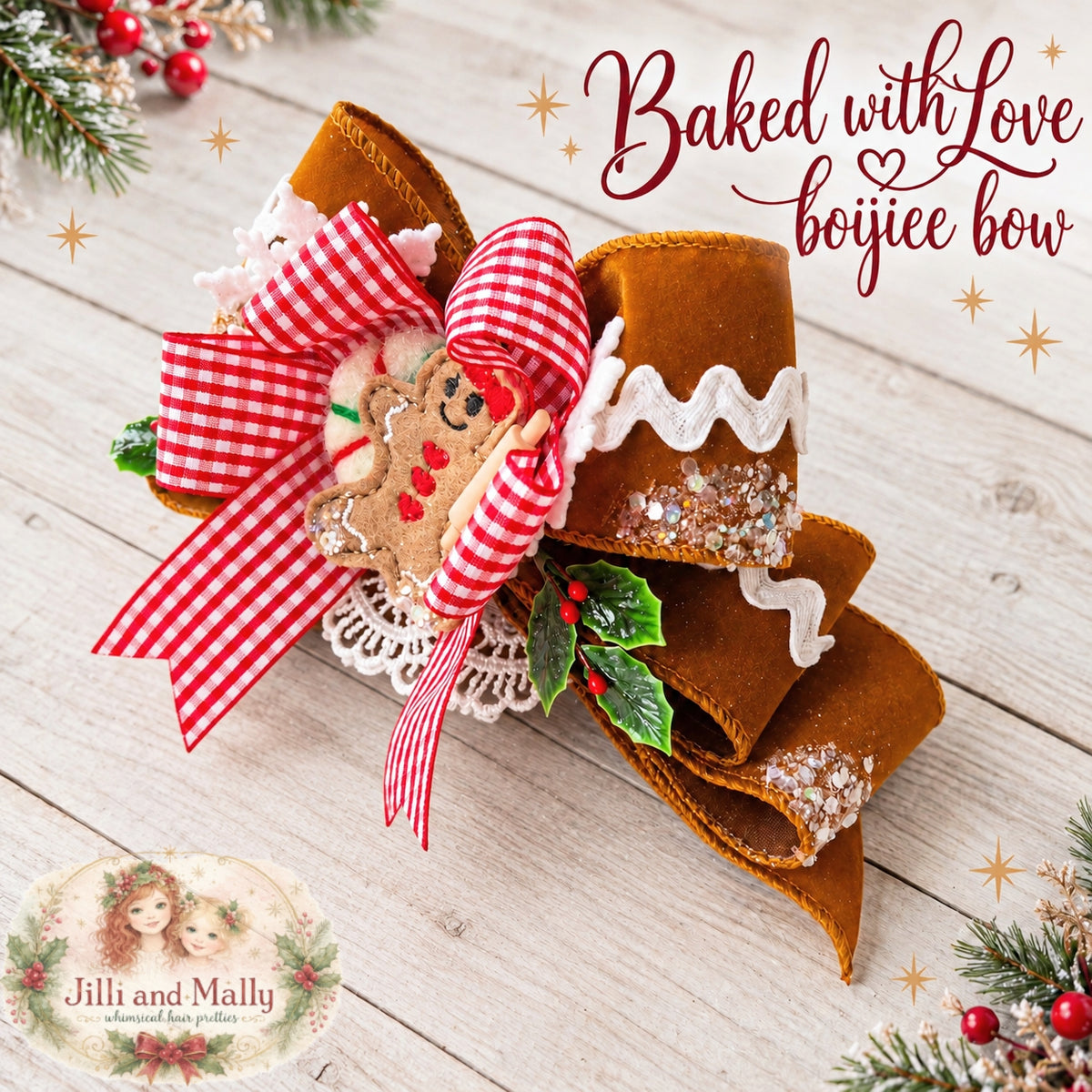 Baked with Love Gingerbread Boujiee Bow *Made to Order TAT 4 weeks*