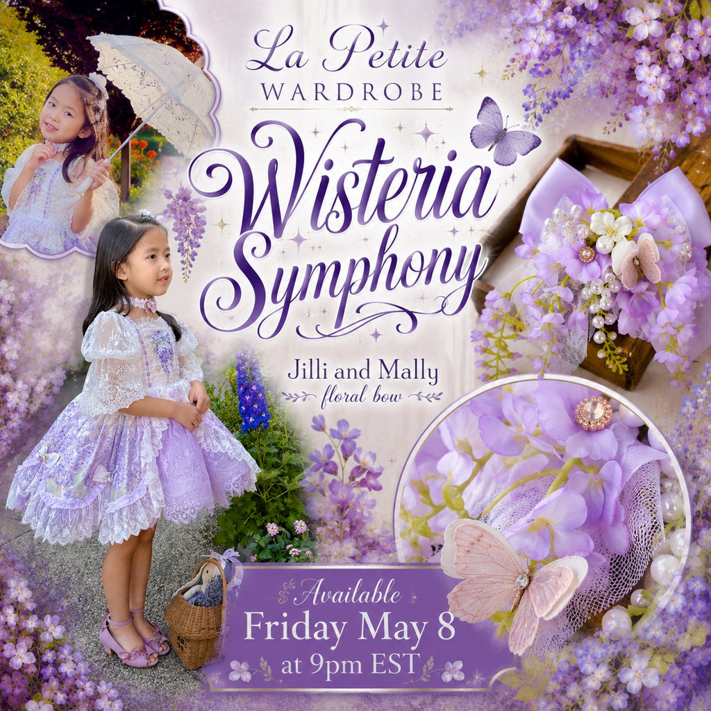Wisty's Symphony Large Floral Bloom Bow m2m La Petite Wardrobe *pre-order 4 wk turnaround*
