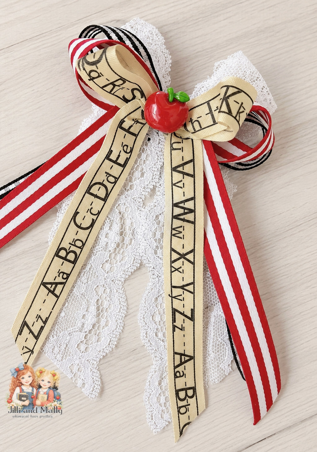 School Bell Sweetness Long Bows Single OR Piggy Set *Pre-order 4 wk turnaround*