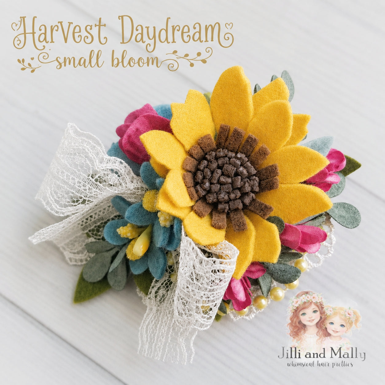 Harvest Daydream Wool Felt Small Floral Bloom m2m Lil Bear Clothing *MTO with 4 wk turnaround*