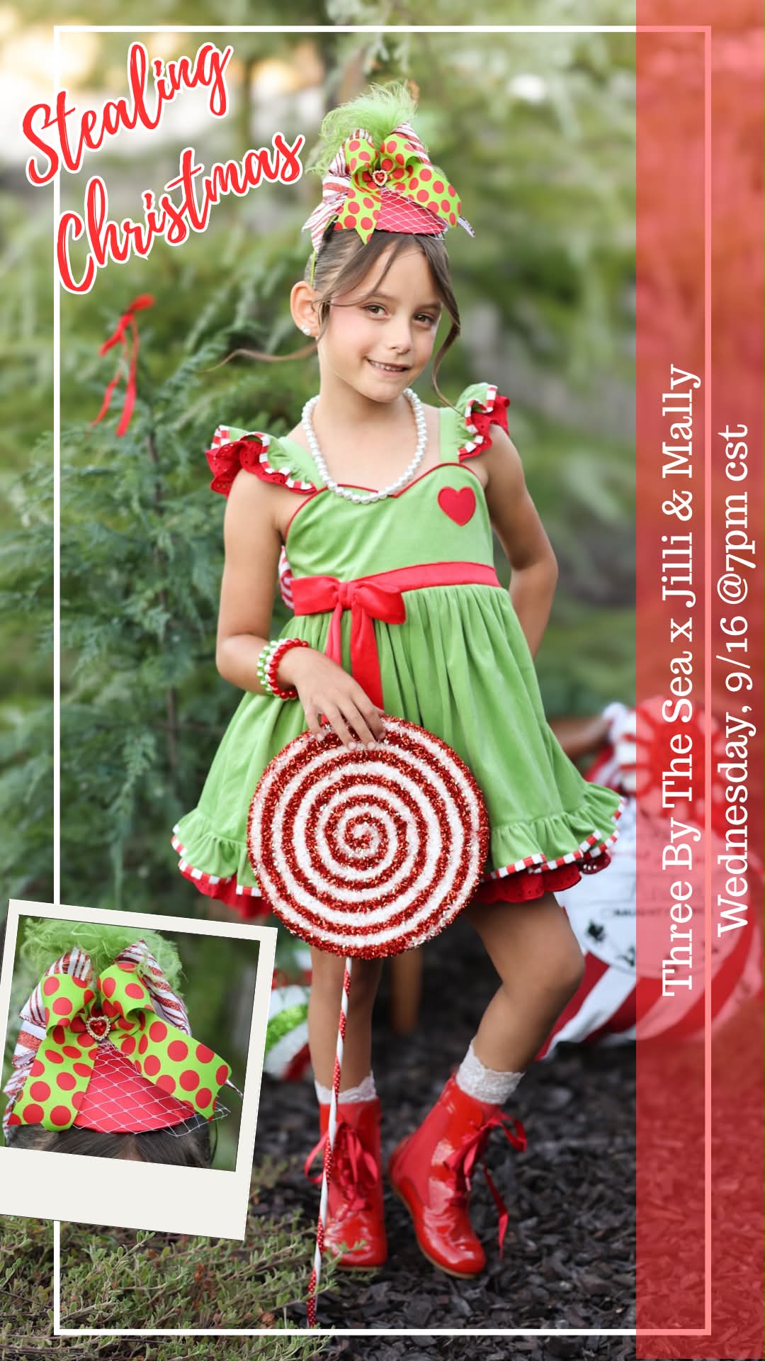 Stealing Christmas Fascinator Mini Hat m2m Three By the Sea *Made to Order with 4 week turnaround time*