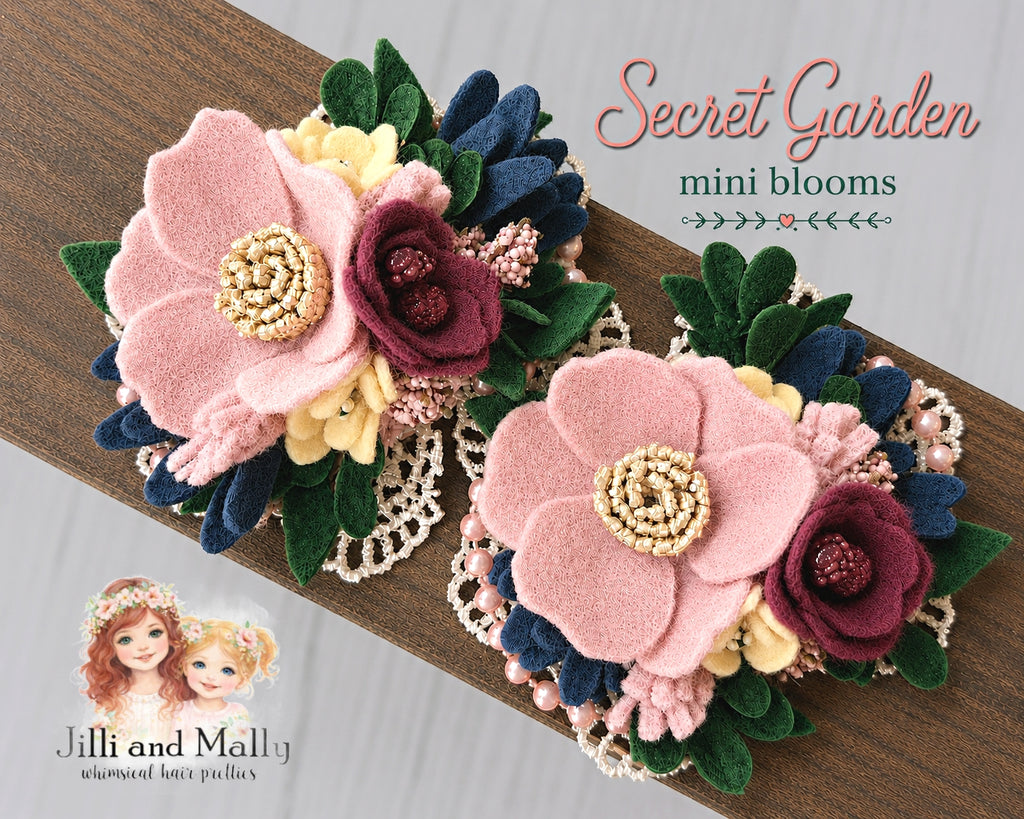 Secret Garden Mini Wool Felt Blooms m2m Two Roosters Clothing Co *pre-order 4wk TAT*