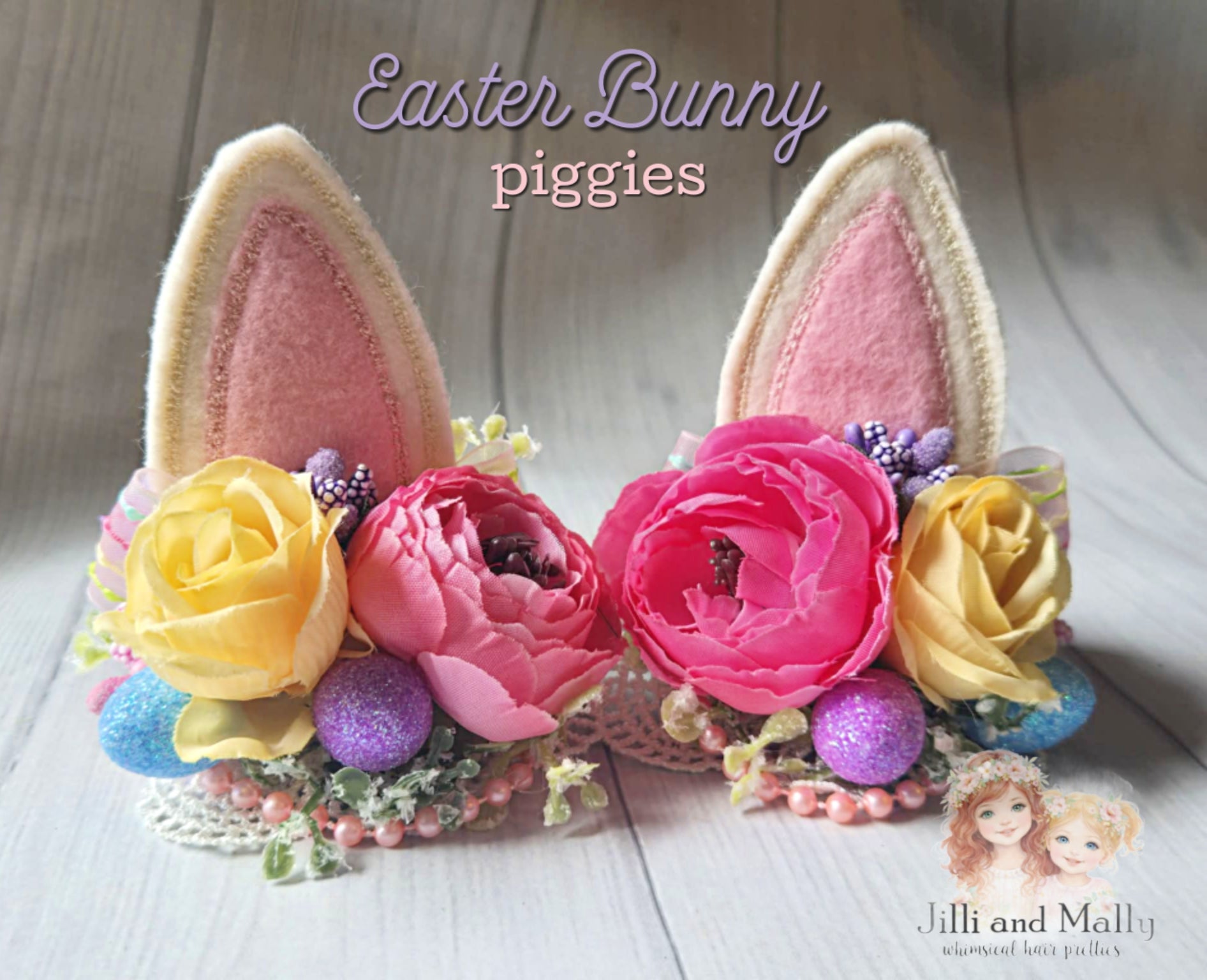 Easter Bunny Mini Ears Piggie Set