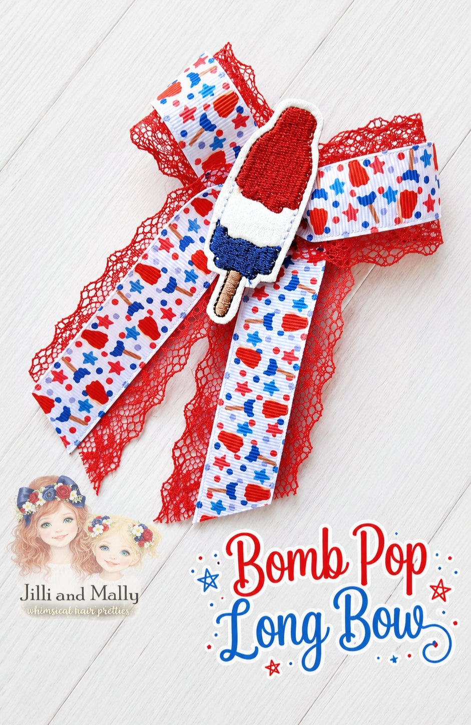 Bomb Pop Long Bows *Pre-order 4 wk turnaround*