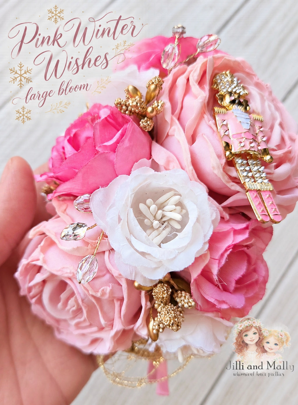 Pink Winter Wishes Large Bloom m2m AIB *made to order 4 wk turnaround*