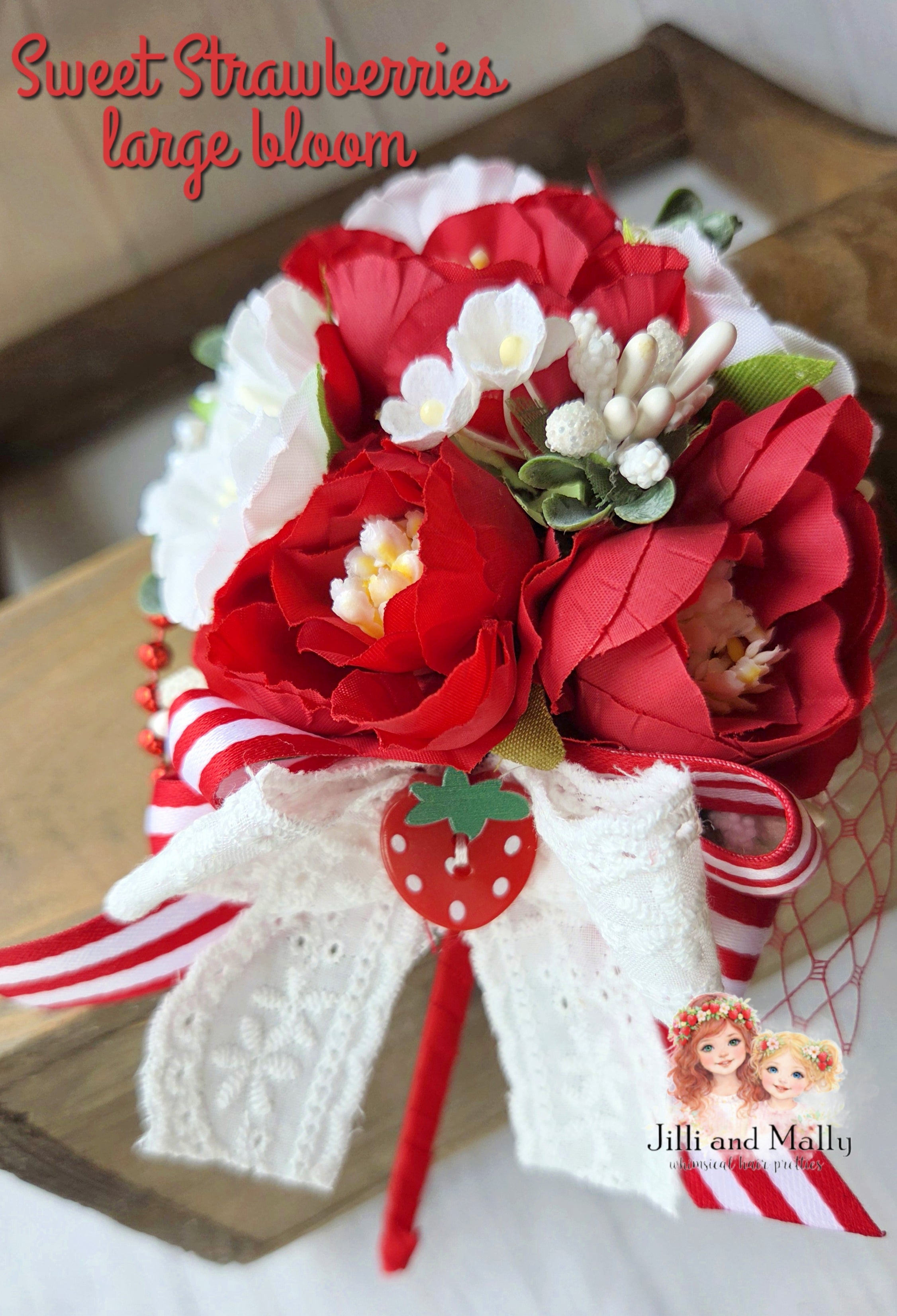 Sweet Strawberries Large Floral Bloom m2m Two Roosters Clothing Co *pre-order 4 wk turnaround*