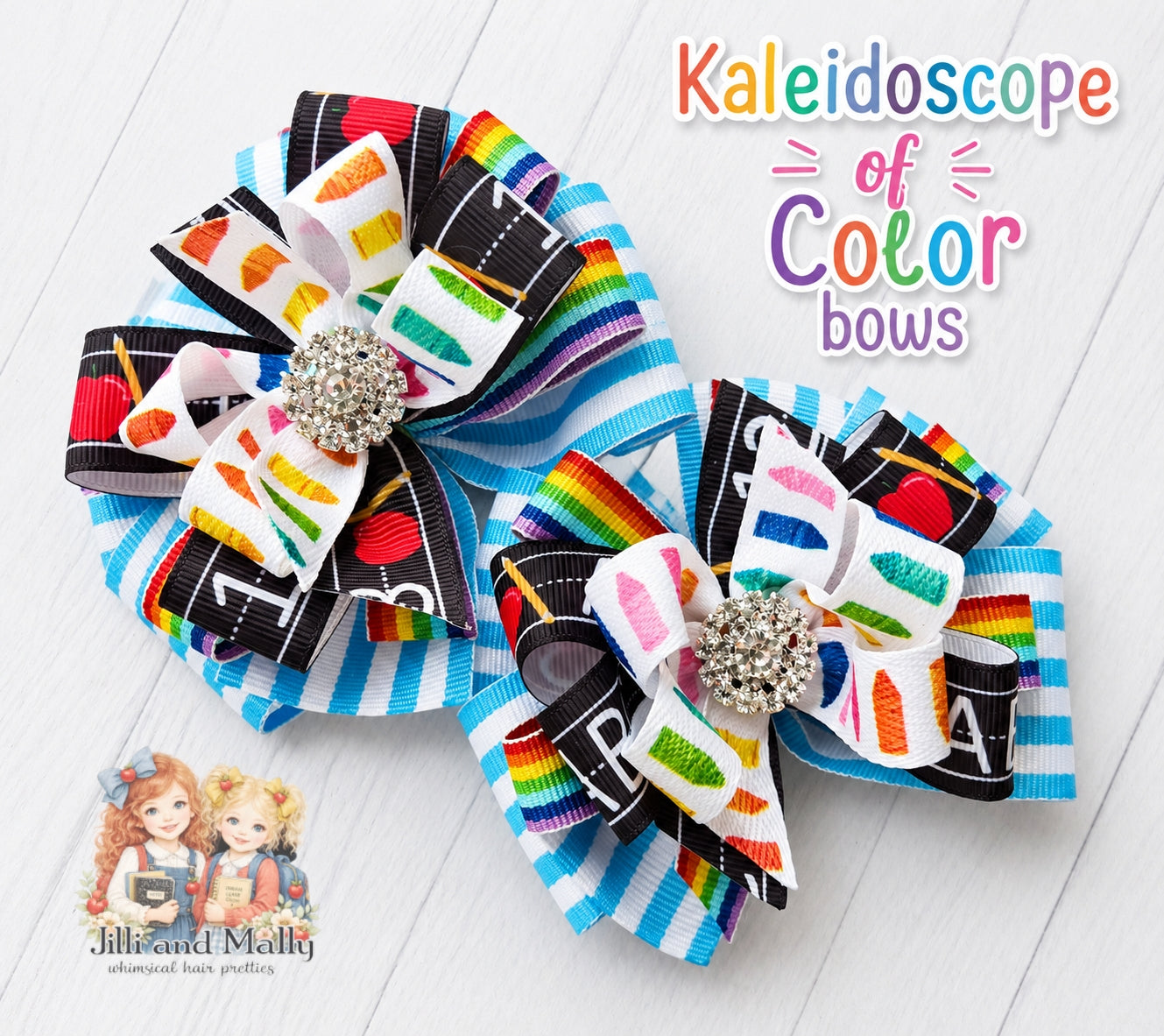 Kaleidoscope of Color Single OR Piggy Bows m2m Two Roosters Clothing *Pre-order 4 wk turnaround*