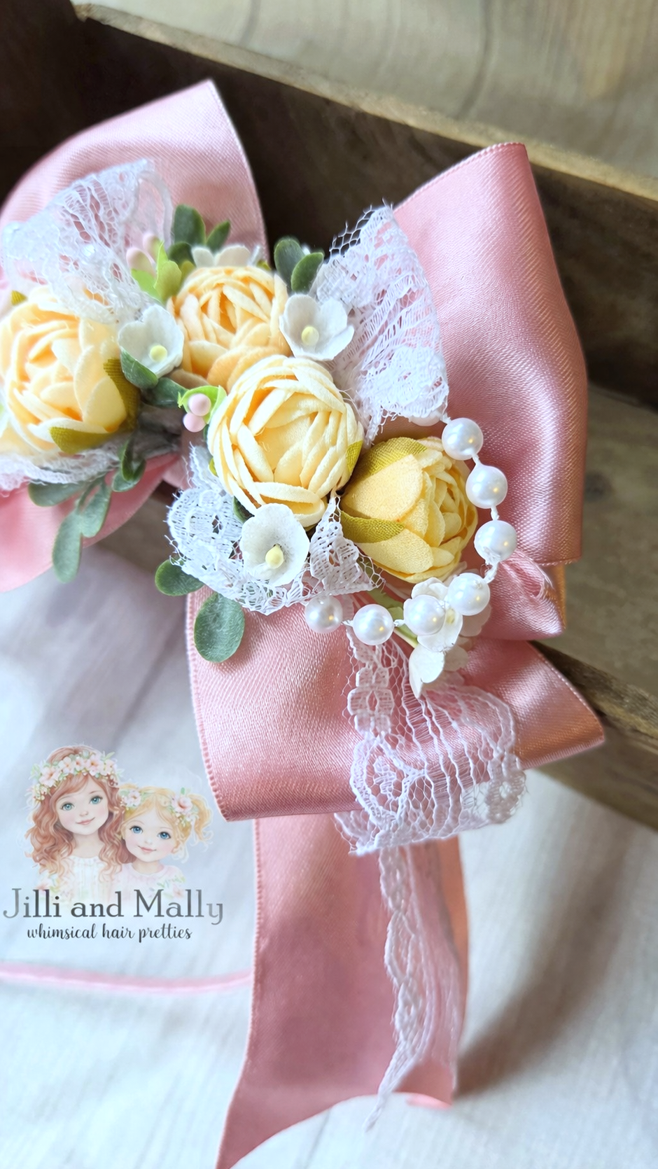 Pink Lemonade Floral Bow *Pre-Order TAT 4 weeks*