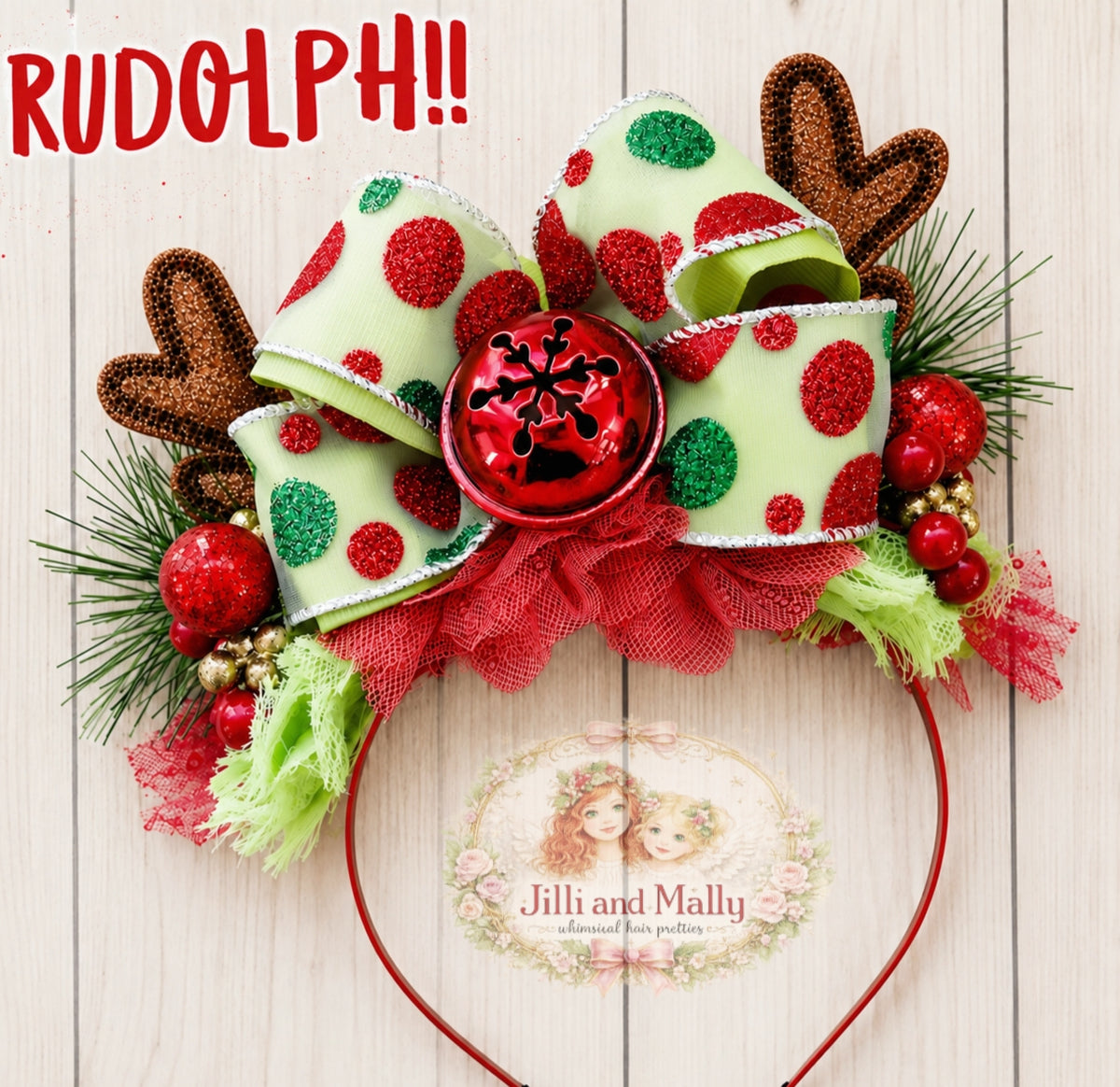 Rudy Reindeer Antlers Headband *Made to Order with 4 week turnaround time*