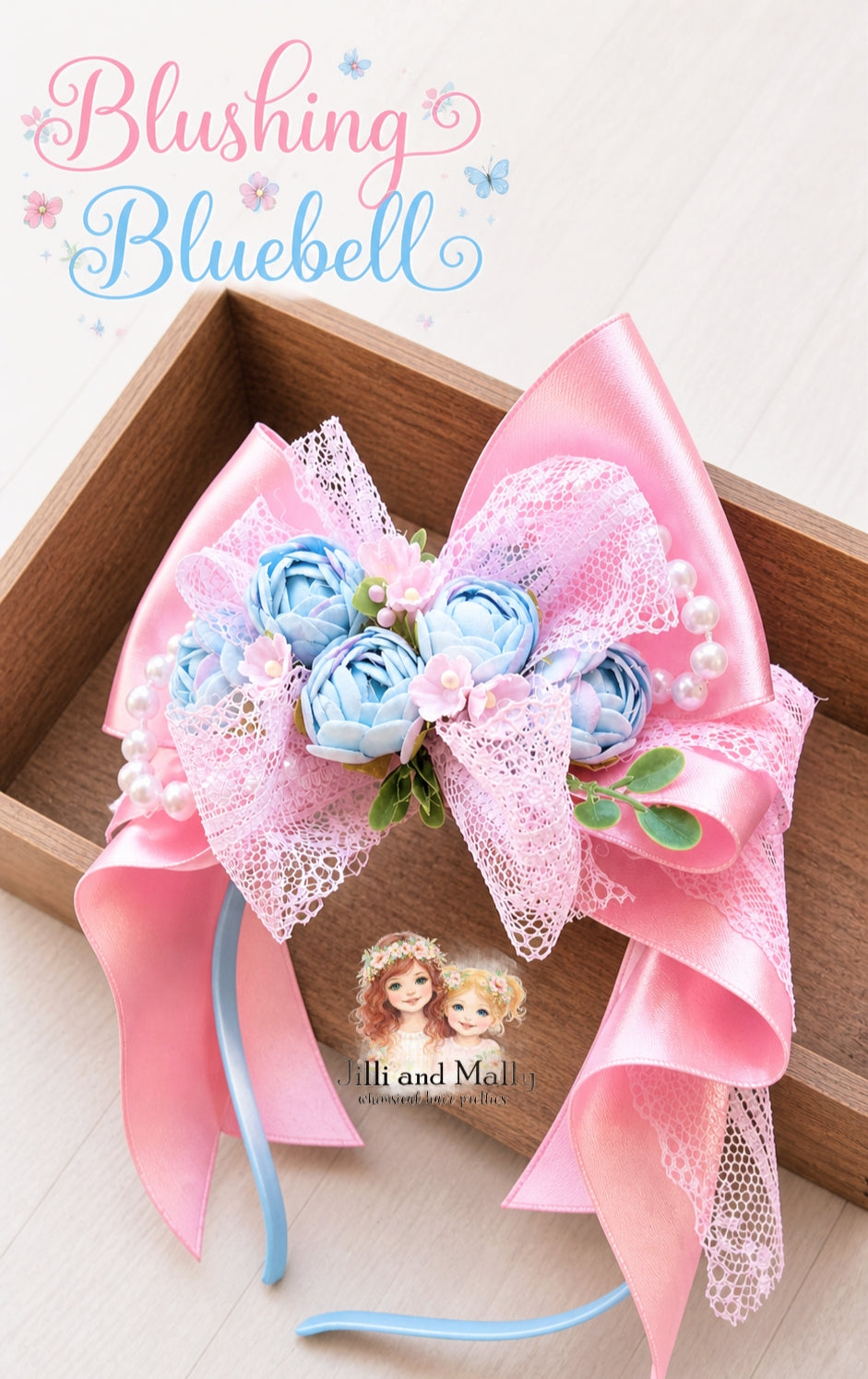 Blushing Bluebell Floral Boujiee Bow *Pre-Order TAT 4 weeks*