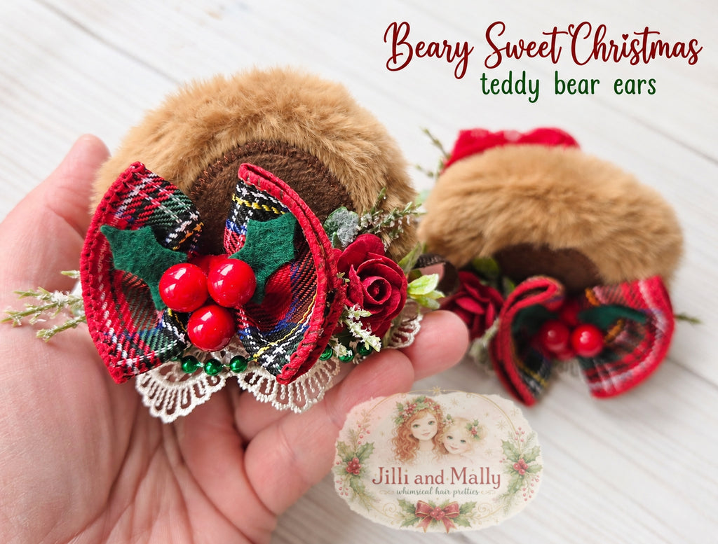 Beary Sweet Christmas Teddy Bear Ears RTS