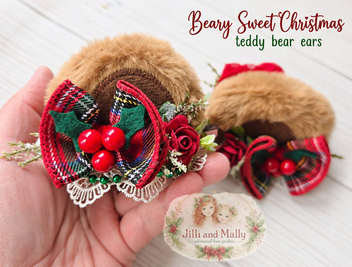 Beary Sweet Christmas Teddy Bear Ears RTS