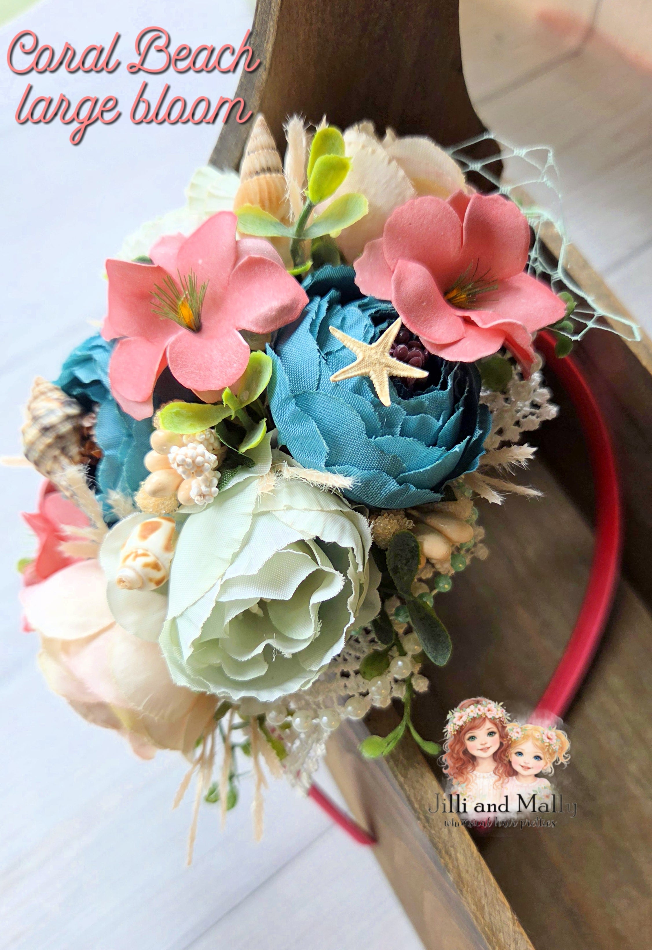 Coral Beach Large Floral Bloom m2m Mia Miel *pre-order 4 wk turnaround*