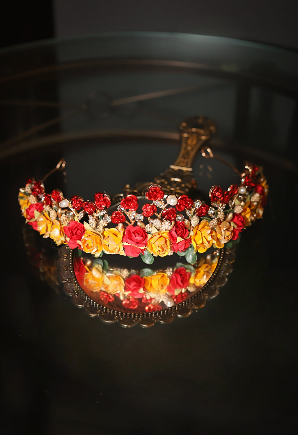 Enchanted Rose Floral Crown m2m Hummingbirds & Flowers RTS