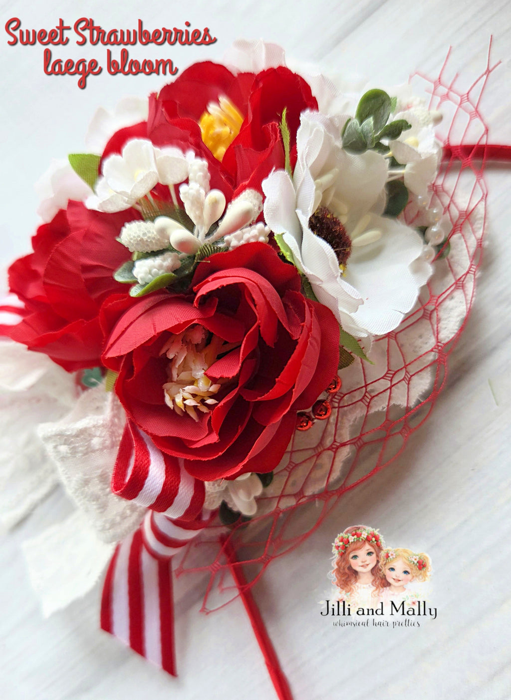 Sweet Strawberries Large Floral Bloom m2m Two Roosters Clothing Co *pre-order 4 wk turnaround*