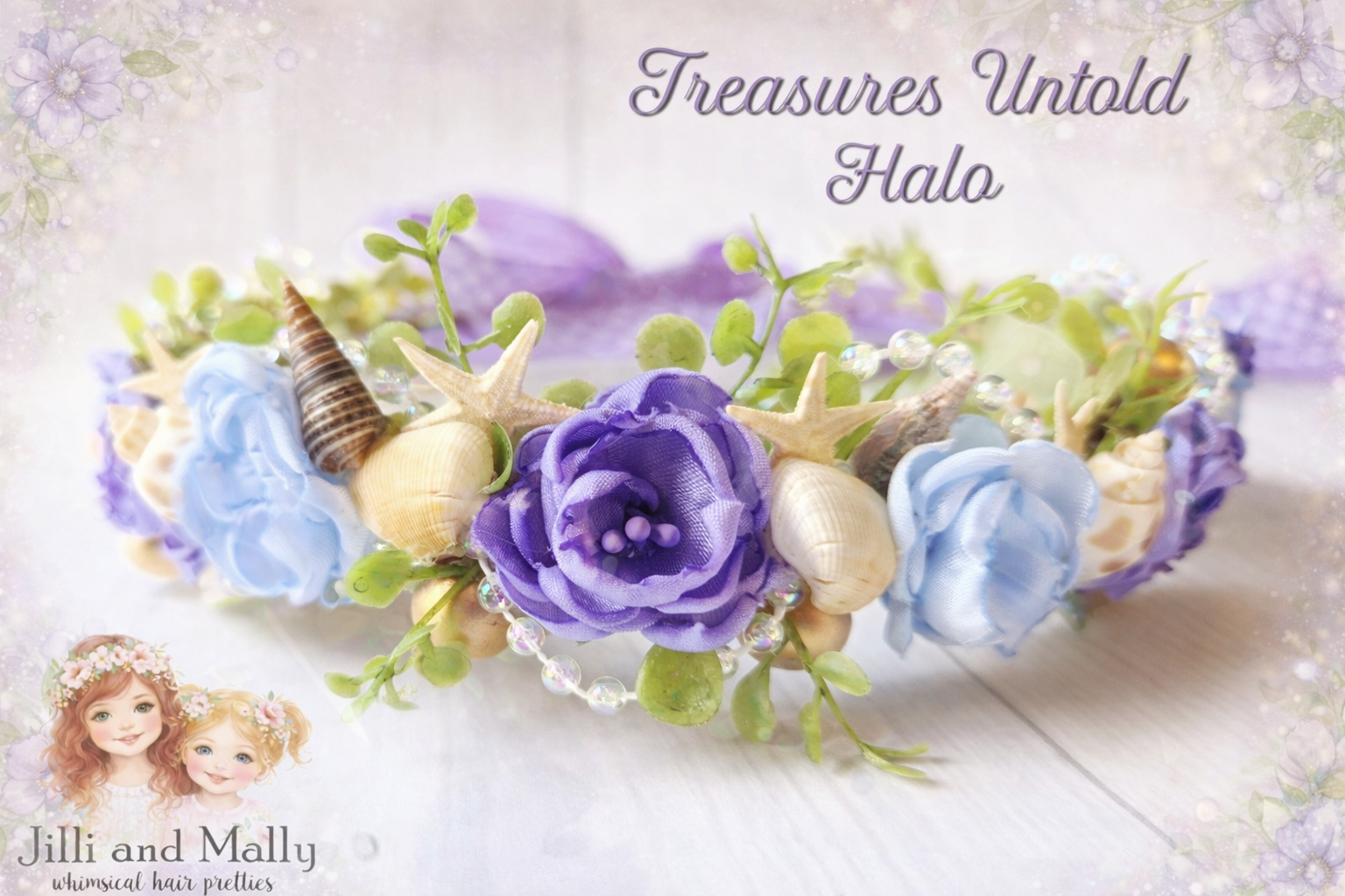 Treasures Untold Floral Halo or Hard Headband m2m Hummingbirds&Flowers **Pre-order 4 week tirnaround time**