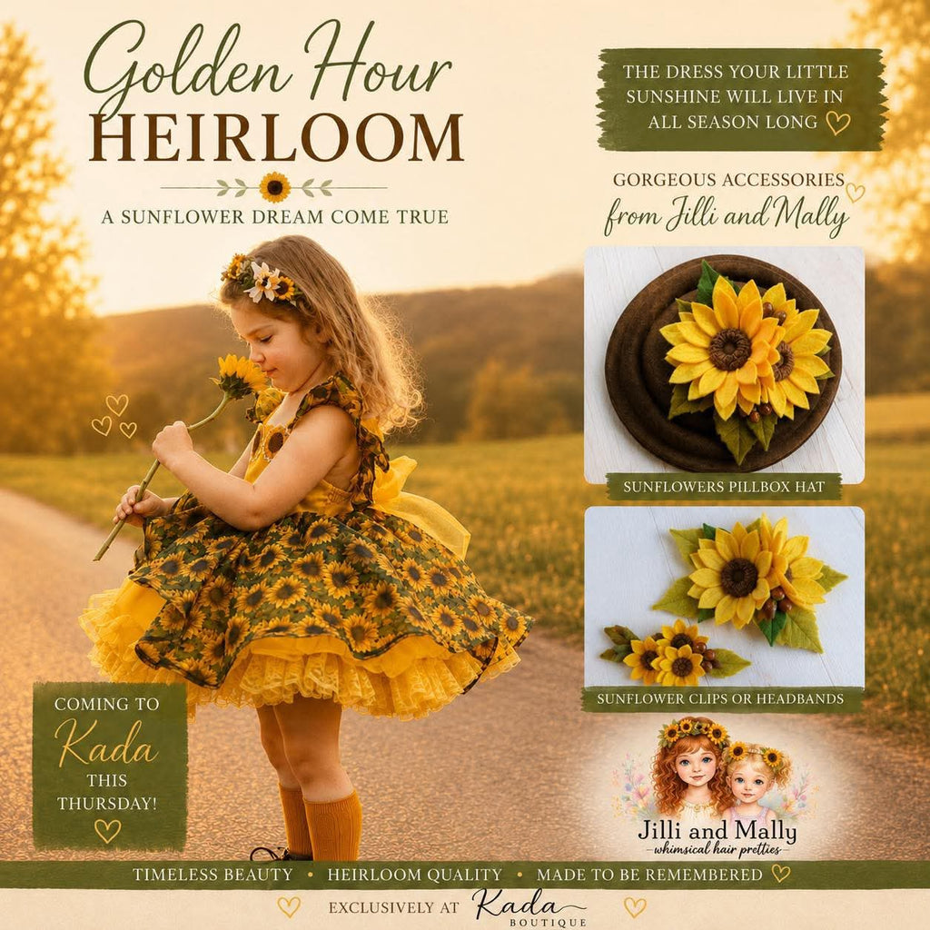 Sunflower Bouquet Wool Felt Floral Fascinator *Pre-order 4 wk turnaround time*